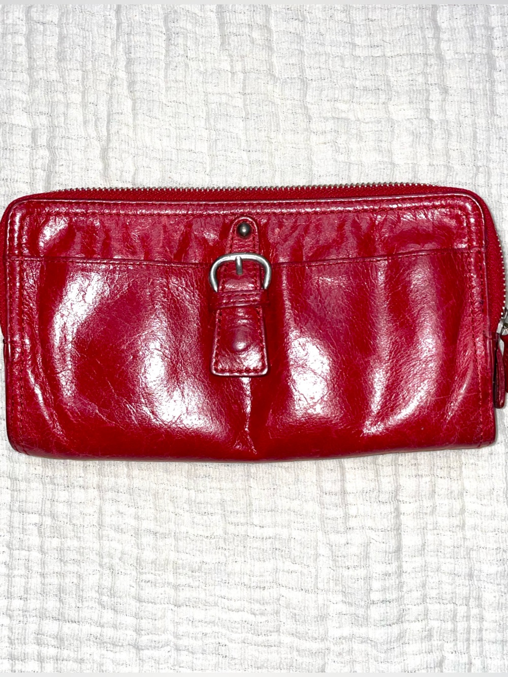 TANO Red Leather Clutch Wallet Vintage